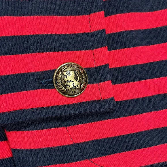 Tommy Hilfiger Old Money Military Red & Navy Sailor Open Front Blazer Cardigan M - Picture 5 of 7